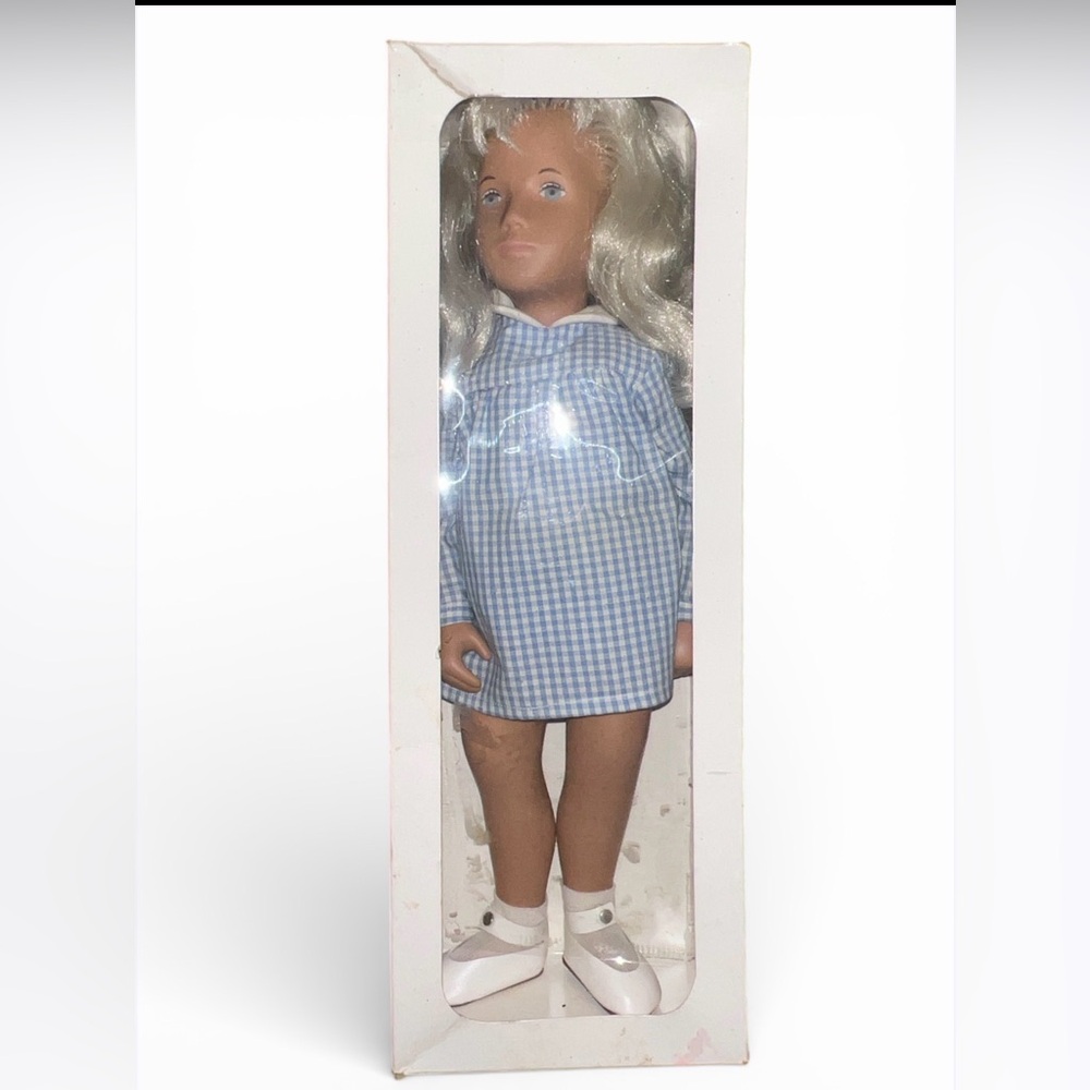 Sasha Doll  16" Platinum Blond Blue Eyes Gingham  #107 with Box